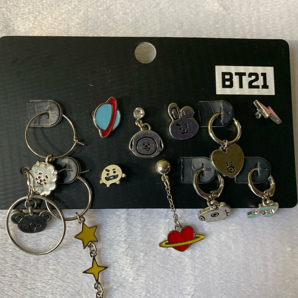 BTS BT21 Mixed Earrings 12 Pcs